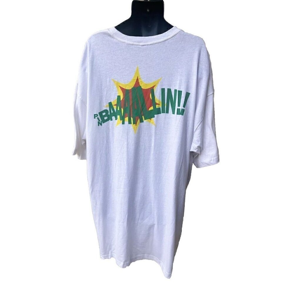 Hollywood Cartel Pin Ballen White T-Shirt Men’s Vintage 90s Size 3XL - Picture 2 of 16